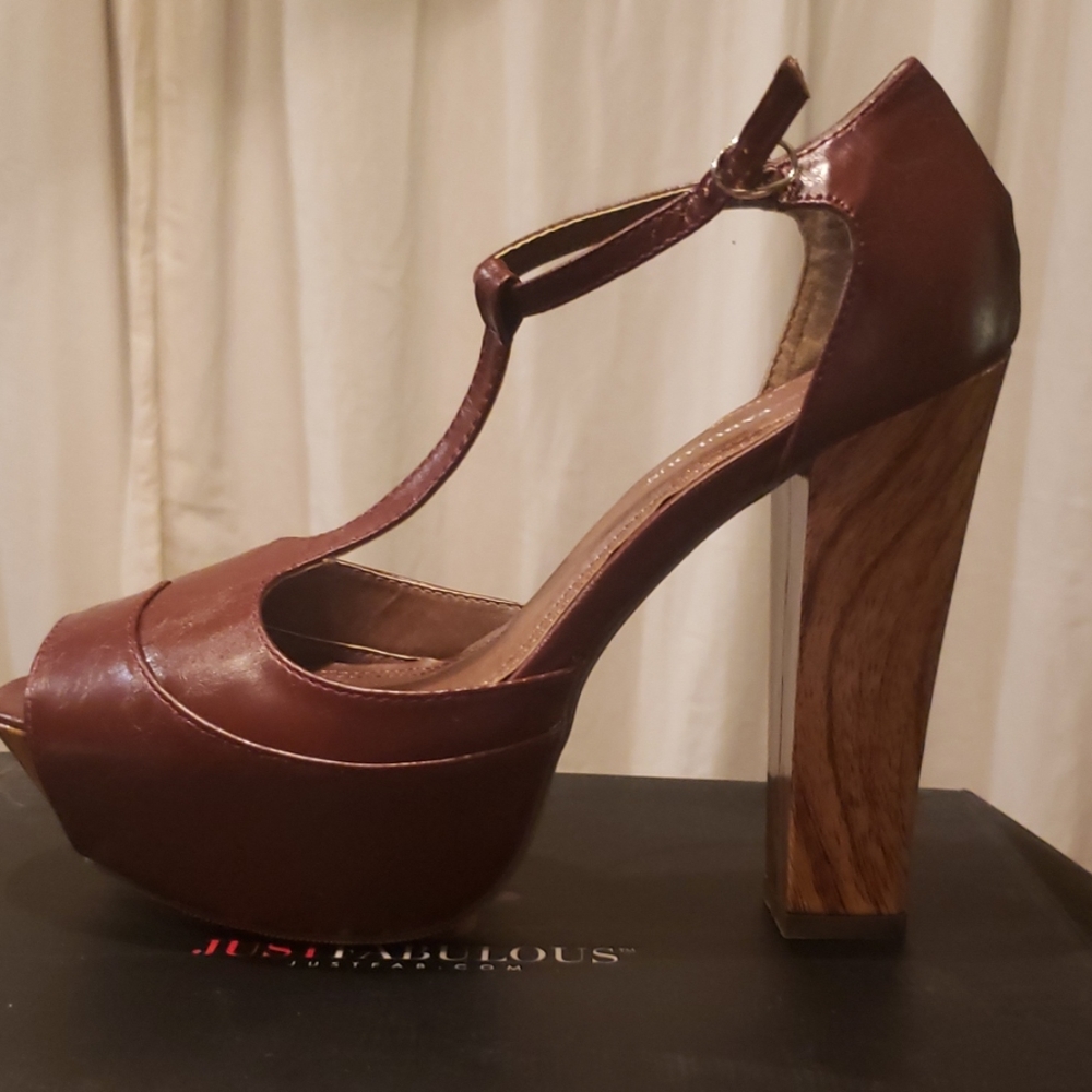 5" brown platforms